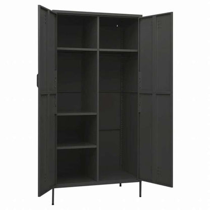 vidaXL 洋服ダンス アントラシート 90x50x180 cm スチール家具 キャビネット&収納 戸棚・ワードローブ(代引不可)