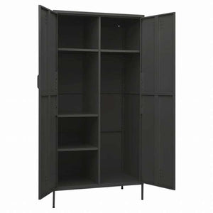 vidaXL 洋服ダンス アントラシート 90x50x180 cm スチール家具 キャビネット&収納 戸棚・ワードローブ(代引不可)