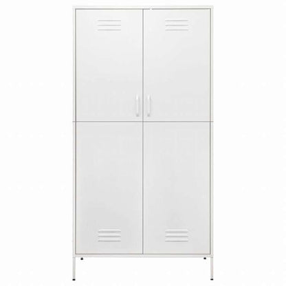 vidaXL 洋服ダンス ホワイト 90x50x180 cm スチール家具 キャビネット&収納 戸棚・ワードローブ(代引不可)