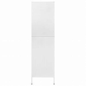 vidaXL 洋服ダンス ホワイト 90x50x180 cm スチール家具 キャビネット&収納 戸棚・ワードローブ(代引不可)