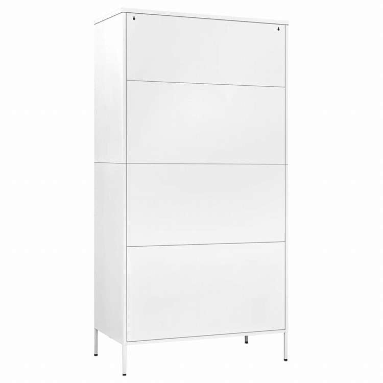vidaXL 洋服ダンス ホワイト 90x50x180 cm スチール家具 キャビネット&収納 戸棚・ワードローブ(代引不可)