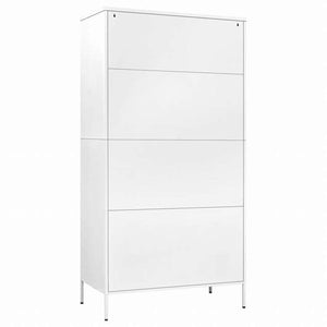 vidaXL 洋服ダンス ホワイト 90x50x180 cm スチール家具 キャビネット&収納 戸棚・ワードローブ(代引不可)