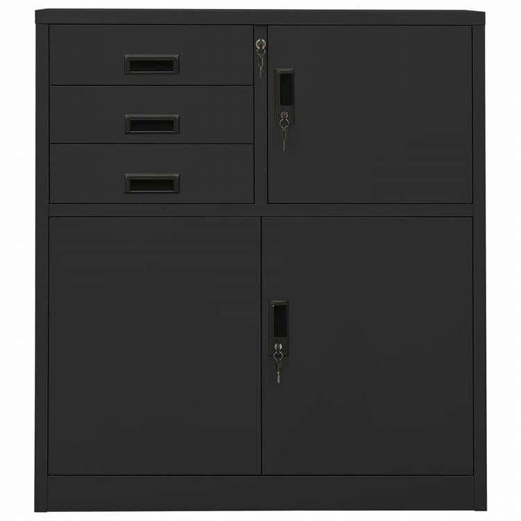 vidaXL オフィスキャビネット アントラシート 90x40x102cm スチール家具 キャビネット&収納 収納キャビネット・ロッカー(代引不可)
