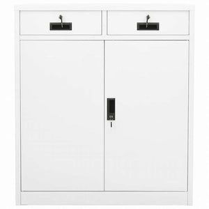 vidaXL オフィスキャビネット ホワイト 90x40x102cm スチール家具 キャビネット&収納 収納キャビネット・ロッカー(代引不可)