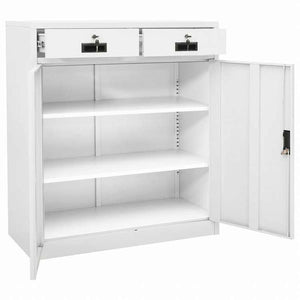 vidaXL オフィスキャビネット ホワイト 90x40x102cm スチール家具 キャビネット&収納 収納キャビネット・ロッカー(代引不可)