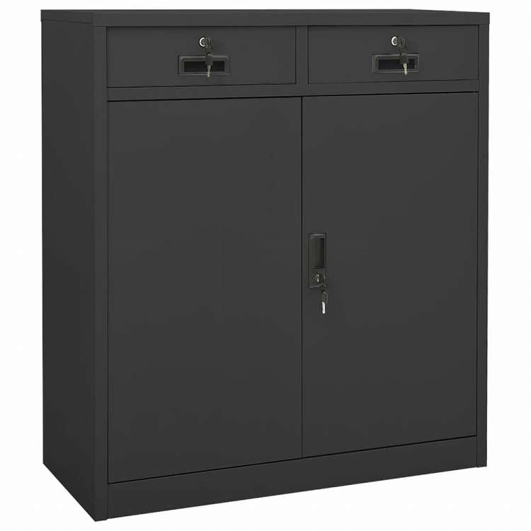 vidaXL オフィスキャビネット アントラシート 90x40x102cm スチール家具 キャビネット&収納 収納キャビネット・ロッカー(代引不可)