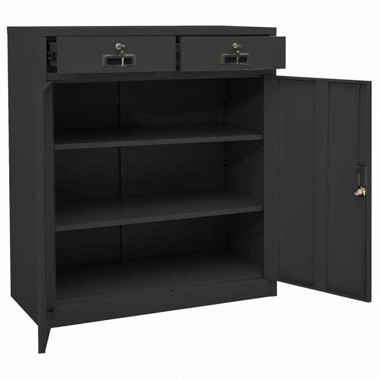 vidaXL オフィスキャビネット アントラシート 90x40x102cm スチール家具 キャビネット&収納 収納キャビネット・ロッカー(代引不可)