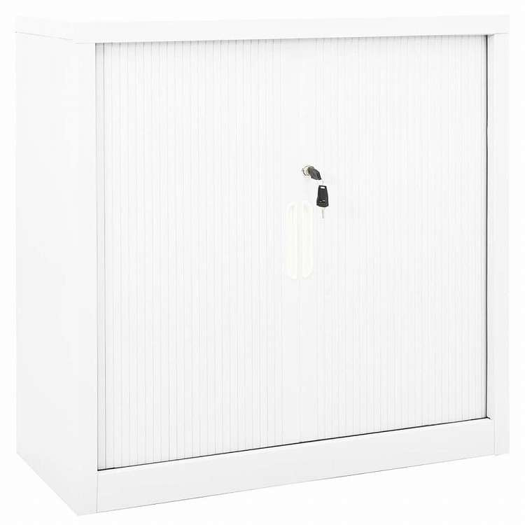 vidaXL スライドドアキャビネット ホワイト 90x40x90cm スチール家具 キャビネット&収納 収納キャビネット・ロッカー(代引不可)