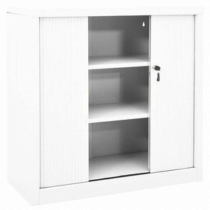 vidaXL スライドドアキャビネット ホワイト 90x40x90cm スチール家具 キャビネット&収納 収納キャビネット・ロッカー(代引不可)