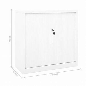vidaXL スライドドアキャビネット ホワイト 90x40x90cm スチール家具 キャビネット&収納 収納キャビネット・ロッカー(代引不可)
