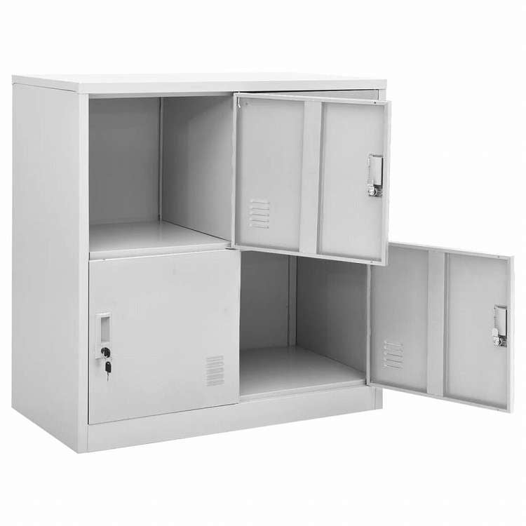 vidaXL ロッカーキャビネット ライトグレー 90x45x92.5cm スチール家具 キャビネット&収納 収納キャビネット・ロッカー(代引不可)