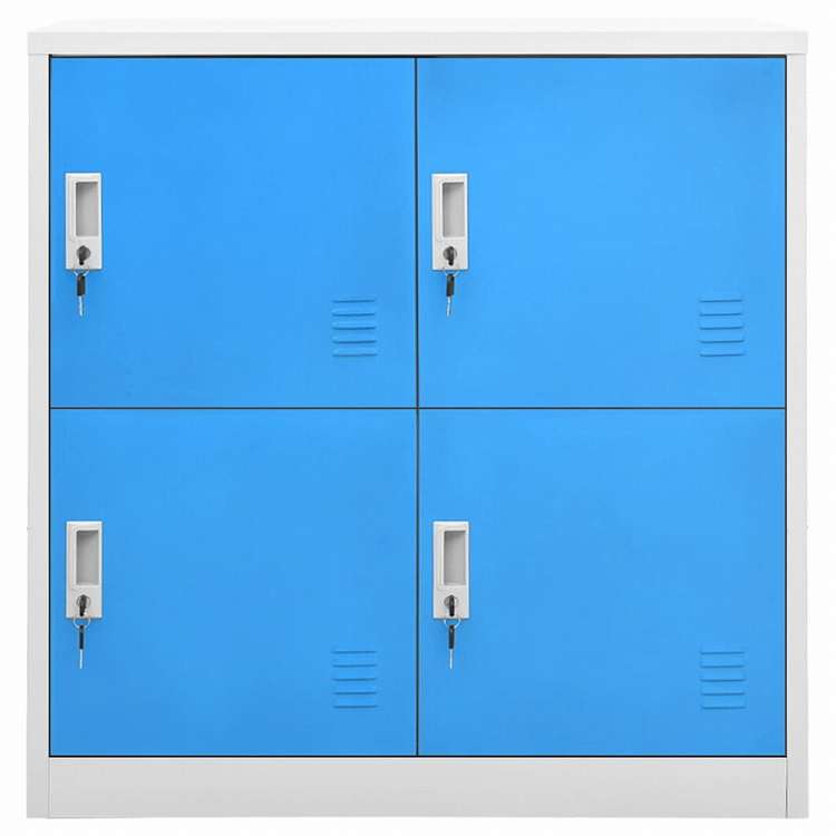 vidaXL ロッカーキャビネット ライトグレー&ブルー 90x45x92.5cm スチール家具 キャビネット&収納 収納キャビネット・ロッカー(代引不可)