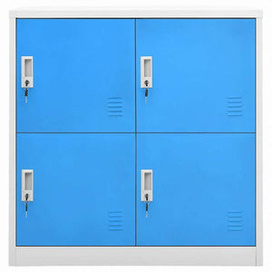 vidaXL ロッカーキャビネット ライトグレー&ブルー 90x45x92.5cm スチール家具 キャビネット&収納 収納キャビネット・ロッカー(代引不可)