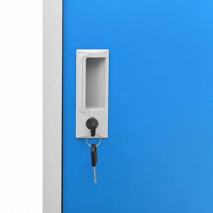 vidaXL ロッカーキャビネット ライトグレー&ブルー 90x45x92.5cm スチール家具 キャビネット&収納 収納キャビネット・ロッカー(代引不可)