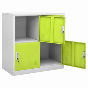 vidaXL ロッカーキャビネット ライトグレー&グリーン 90x45x92.5cm スチール家具 キャビネット&収納 収納キャビネット・ロッカー(代引不可)