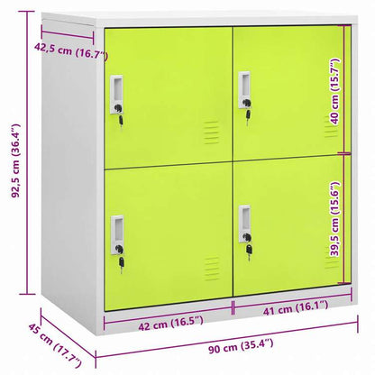 vidaXL ロッカーキャビネット ライトグレー&グリーン 90x45x92.5cm スチール家具 キャビネット&収納 収納キャビネット・ロッカー(代引不可)