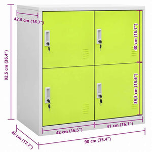 vidaXL ロッカーキャビネット ライトグレー&グリーン 90x45x92.5cm スチール家具 キャビネット&収納 収納キャビネット・ロッカー(代引不可)