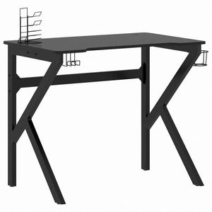 vidaXL ゲーミングデスク K字型脚 ブラック 90x60x75 cm家具 オフィス家具 デスク(代引不可)