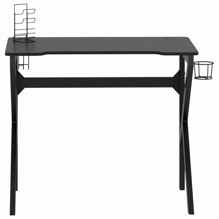 vidaXL ゲーミングデスク K字型脚 ブラック 90x60x75 cm家具 オフィス家具 デスク(代引不可)