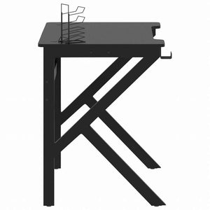 vidaXL ゲーミングデスク K字型脚 ブラック 90x60x75 cm家具 オフィス家具 デスク(代引不可)