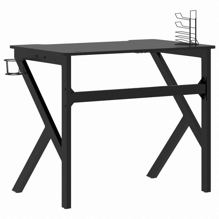 vidaXL ゲーミングデスク K字型脚 ブラック 90x60x75 cm家具 オフィス家具 デスク(代引不可)