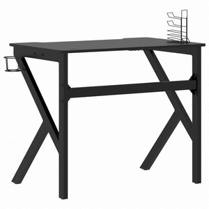 vidaXL ゲーミングデスク K字型脚 ブラック 90x60x75 cm家具 オフィス家具 デスク(代引不可)