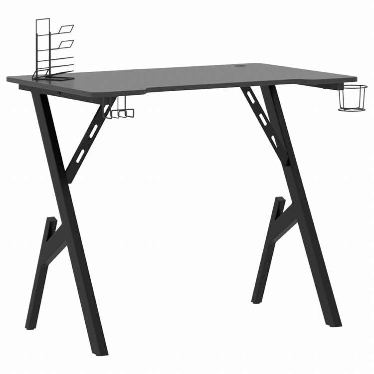 vidaXL ゲーミングデスク Y字型脚 ブラック 90x60x75 cm家具 オフィス家具 デスク(代引不可)