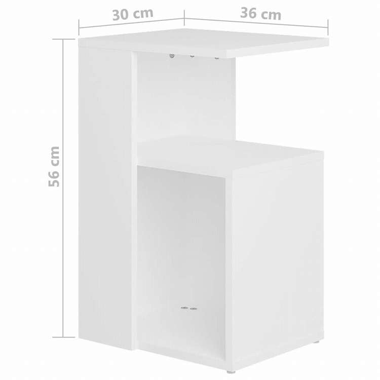 vidaXL サイドテーブル ホワイト 36x30x56cm エンジニアリングウッド家具 テーブル アクセントテーブル エンドテーブル(代引不可)