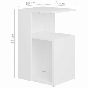 vidaXL サイドテーブル ホワイト 36x30x56cm エンジニアリングウッド家具 テーブル アクセントテーブル エンドテーブル(代引不可)
