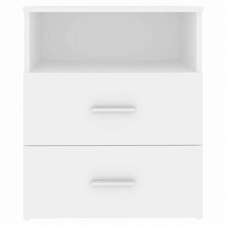 vidaXL ベッドキャビネット 2点 ホワイト 50x32x60 cm家具 テーブル ベッドサイドテーブル(代引不可)