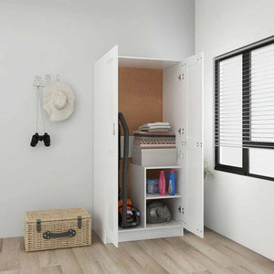 vidaXL 洋服ダンス ホワイト 82.5x51.5x180 cm エンジニアリングウッド家具 キャビネット&収納 戸棚・ワードローブ(代引不可)
