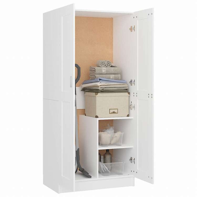 vidaXL 洋服ダンス ホワイト 82.5x51.5x180 cm エンジニアリングウッド家具 キャビネット&収納 戸棚・ワードローブ(代引不可)