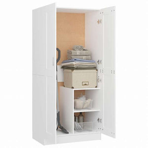 vidaXL 洋服ダンス ホワイト 82.5x51.5x180 cm エンジニアリングウッド家具 キャビネット&収納 戸棚・ワードローブ(代引不可)