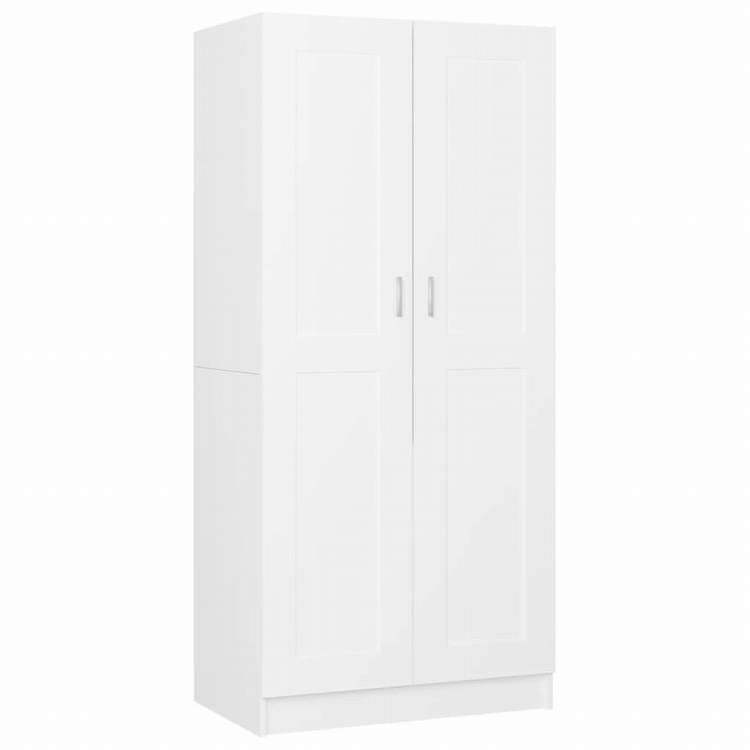 vidaXL 洋服ダンス ホワイト 82.5x51.5x180 cm エンジニアリングウッド家具 キャビネット&収納 戸棚・ワードローブ(代引不可)