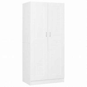 vidaXL 洋服ダンス ホワイト 82.5x51.5x180 cm エンジニアリングウッド家具 キャビネット&収納 戸棚・ワードローブ(代引不可)