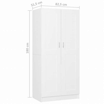 vidaXL 洋服ダンス ホワイト 82.5x51.5x180 cm エンジニアリングウッド家具 キャビネット&収納 戸棚・ワードローブ(代引不可)