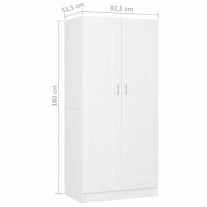 vidaXL 洋服ダンス ホワイト 82.5x51.5x180 cm エンジニアリングウッド家具 キャビネット&収納 戸棚・ワードローブ(代引不可)