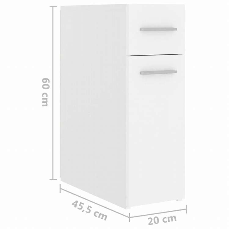 vidaXL 収納キャビネット 薬 ホワイト 20x45.5x60 cm エンジニアリングウッド家具 キャビネット&収納 収納キャビネット・ロッカー(代引不可)