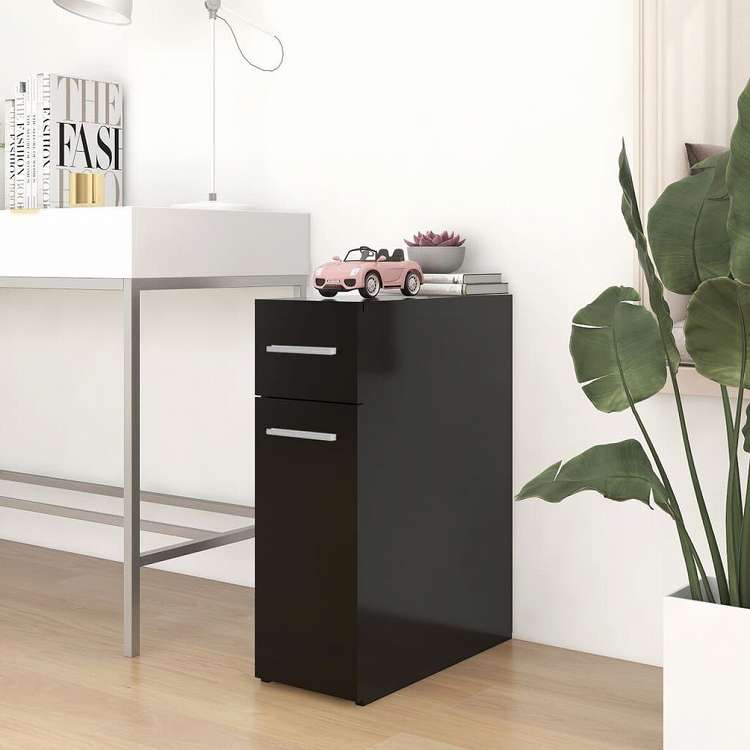 vidaXL 収納キャビネット 薬 ブラック 20x45.5x60 cm エンジニアリングウッド家具 キャビネット&収納 収納キャビネット・ロッカー(代引不可)