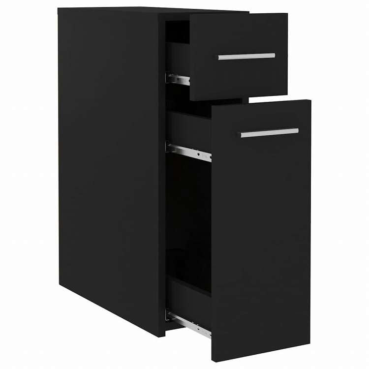 vidaXL 収納キャビネット 薬 ブラック 20x45.5x60 cm エンジニアリングウッド家具 キャビネット&収納 収納キャビネット・ロッカー(代引不可)