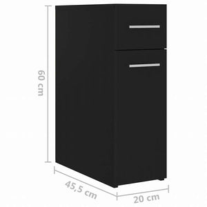 vidaXL 収納キャビネット 薬 ブラック 20x45.5x60 cm エンジニアリングウッド家具 キャビネット&収納 収納キャビネット・ロッカー(代引不可)
