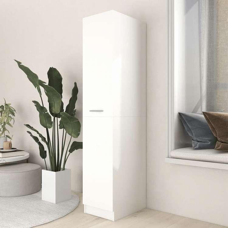 vidaXL 収納キャビネット 薬 ホワイト 30x42.5x150 cm エンジニアリングウッド家具 キャビネット&収納 収納キャビネット・ロッカー(代引不可)