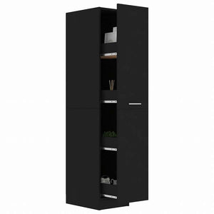 vidaXL 収納キャビネット 薬 ブラック 30x42.5x150 cm エンジニアリングウッド家具 キャビネット&収納 収納キャビネット・ロッカー(代引不可)