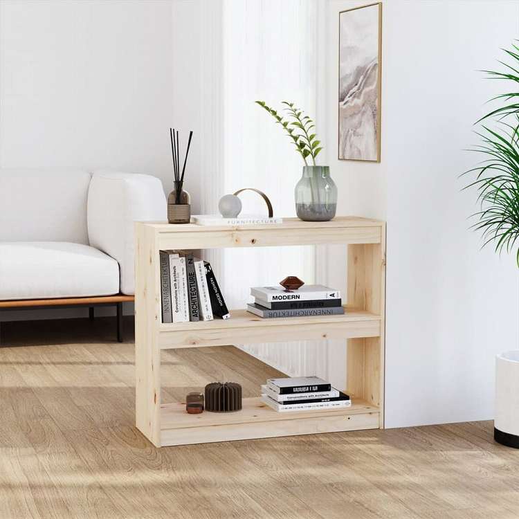 vidaXL ブックキャビネット/間仕切り 80x30x71.5 cm パイン無垢材家具 棚 本棚・オープンラック(代引不可)