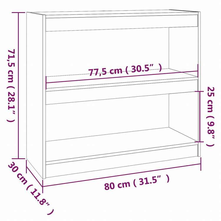 vidaXL ブックキャビネット/間仕切り 80x30x71.5 cm パイン無垢材家具 棚 本棚・オープンラック(代引不可)
