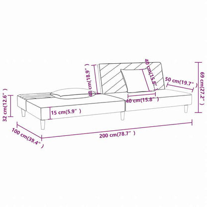 vidaXL 2人掛けソファベッド ピロー2点付き ダークグレー ファブリック家具 ソファ(代引不可)