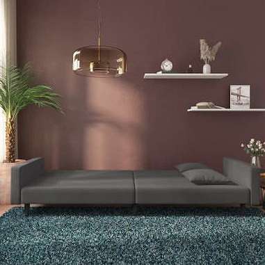 vidaXL 2人掛けソファベッド ピロー2点付き ダークグレー ベルベット家具 ソファ(代引不可)