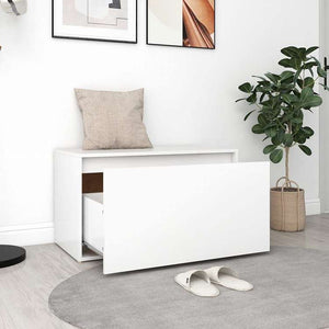 vidaXL ホールベンチ 80x40x45 cm ホワイト エンジニアリングウッド家具 ベンチ 倉庫・通路用ベンチ(代引不可)