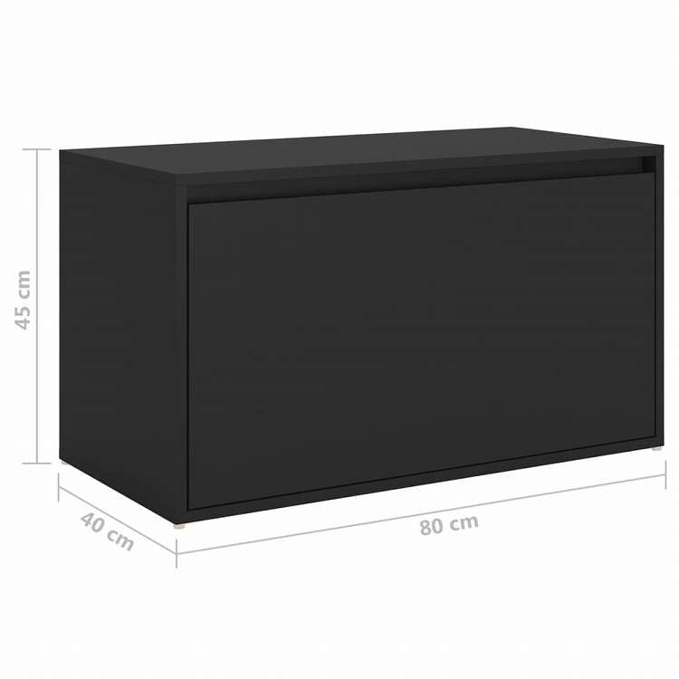 vidaXL ホールベンチ 80x40x45 cm ブラック エンジニアリングウッド家具 ベンチ 倉庫・通路用ベンチ(代引不可)