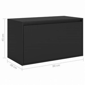 vidaXL ホールベンチ 80x40x45 cm ブラック エンジニアリングウッド家具 ベンチ 倉庫・通路用ベンチ(代引不可)
